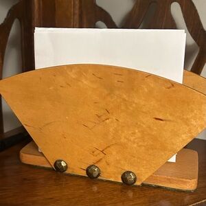 MCM Wooden Mail Holder w/ Brass Tack Detail
Vintage Desk Organizer